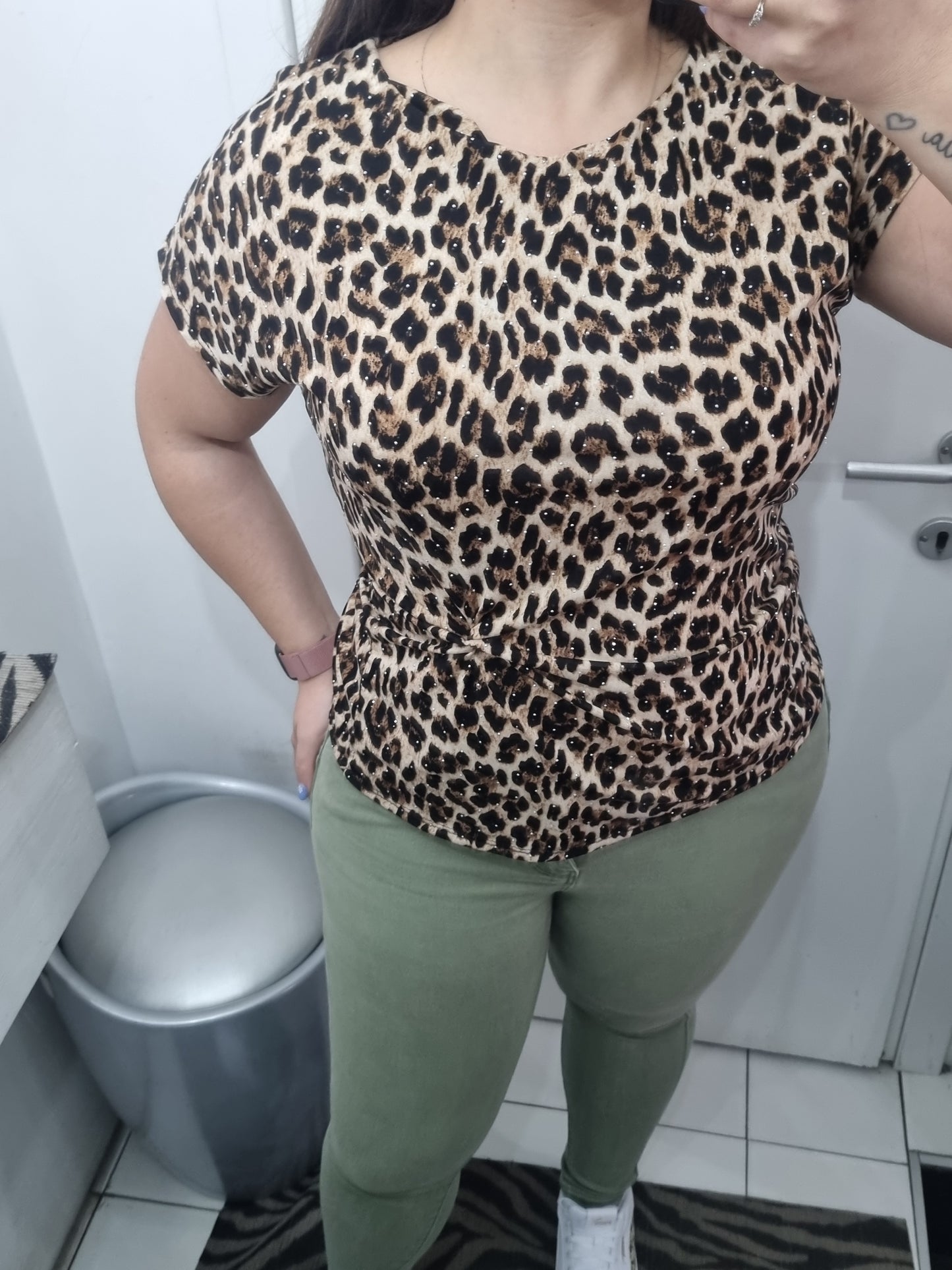 Maglia animalier strass