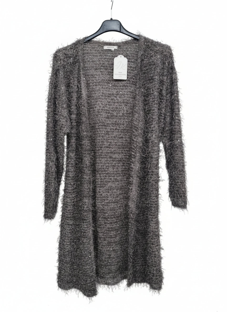Cardigan lungo morbido con paillettes