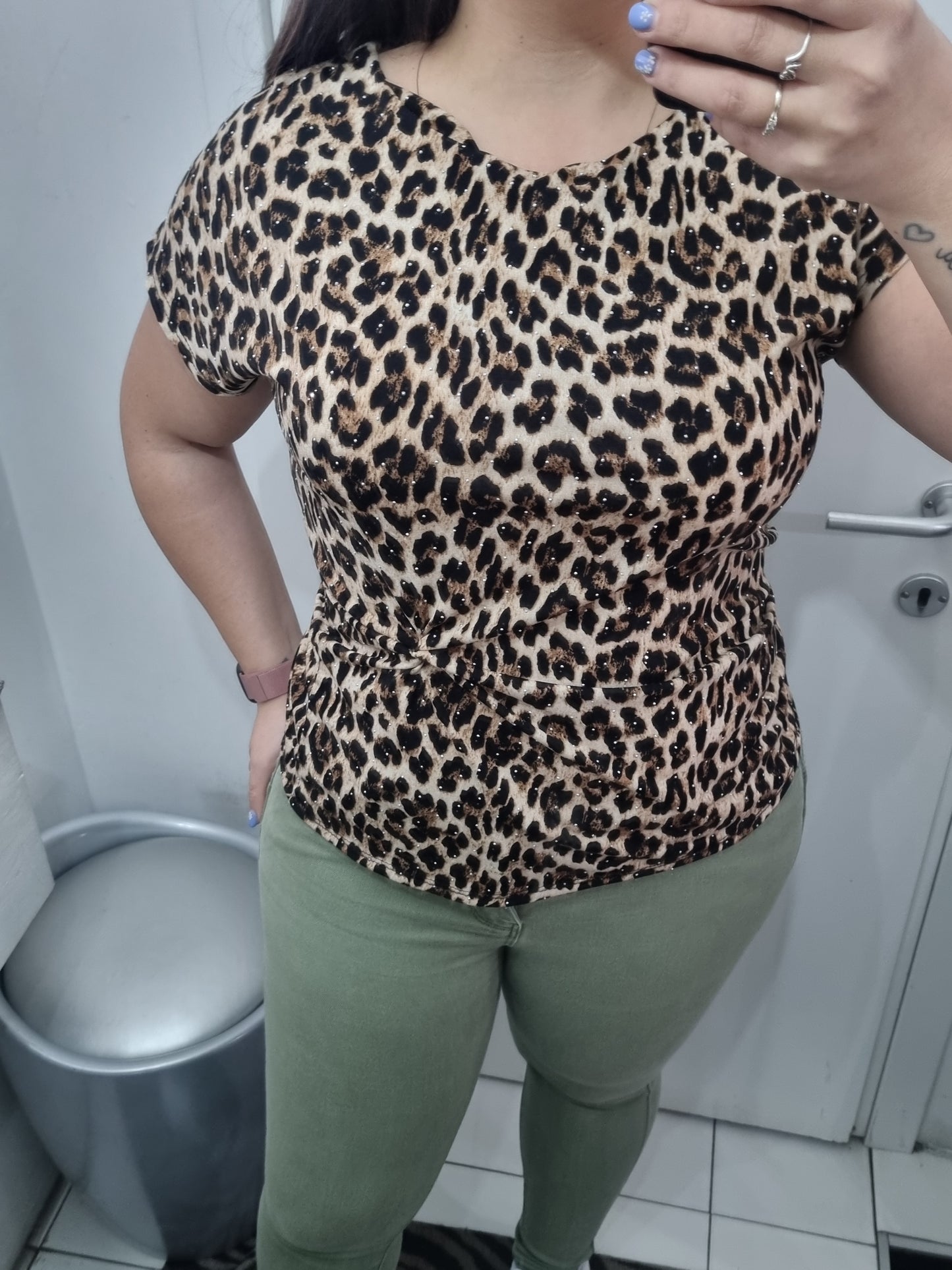 Maglia animalier strass