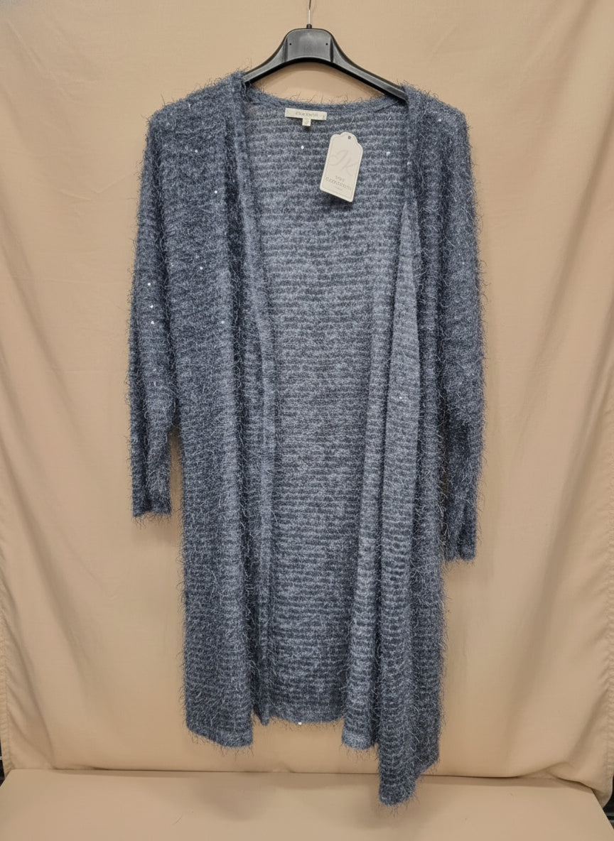 Cardigan lungo morbido con paillettes